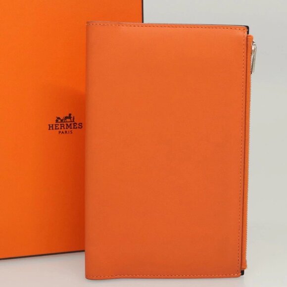 HERMES EA Zip PM Day Planner Cover Vaux Swift Orange Auth - Picture 1 of 14